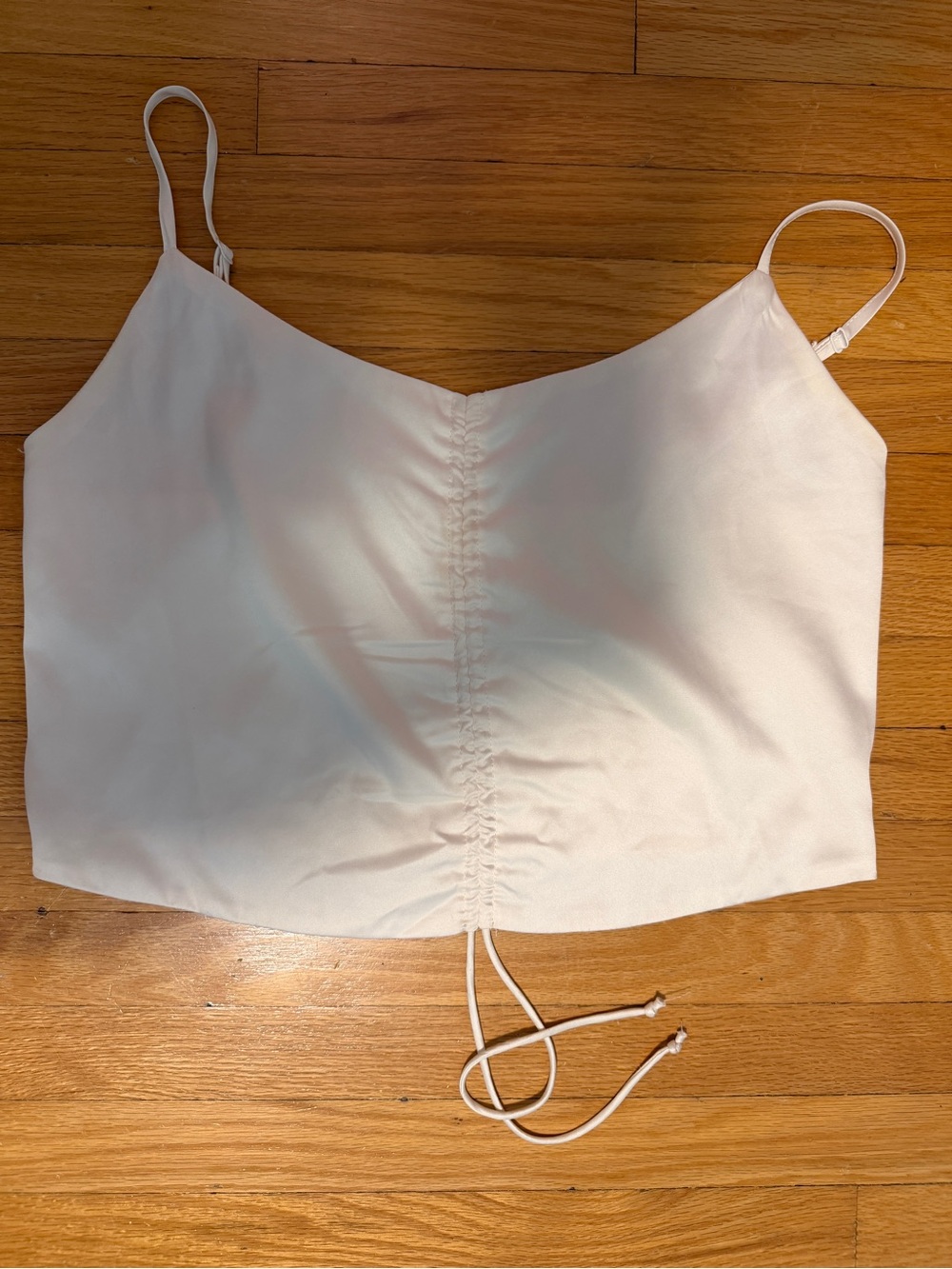 Cream Ruched Front Cami Tank Top